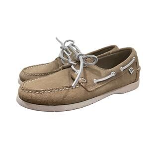 Brooks Brothers Mens 4 Womens 6 Boat Shoes Loafers Suede Tan Preppy Classic